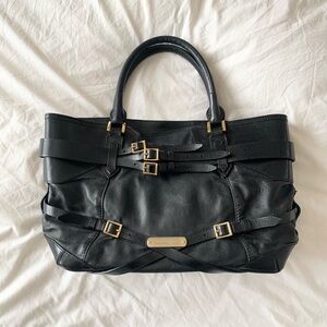 Burberry Black Leather Bridle Bag